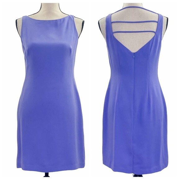 Cdc Purple Strappy Open Back Mini Sheath Dress - Picture 1 of 13